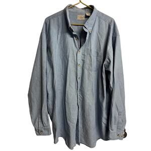 L.L. Bean Men’s denim button up collared shirt XXLtall 0 XL77